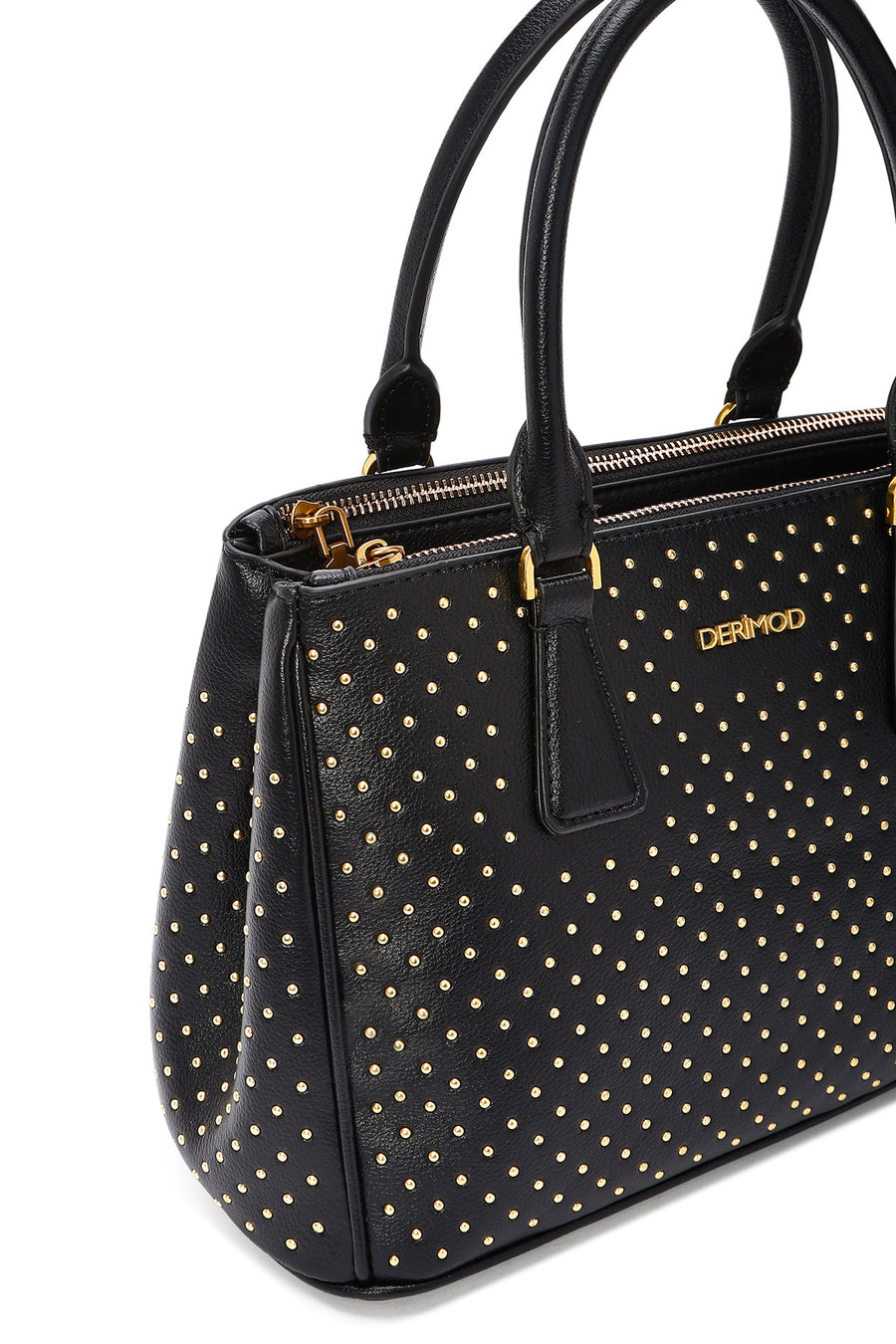 Women's Black Long Strap Stoned Classic Shoulder Bag