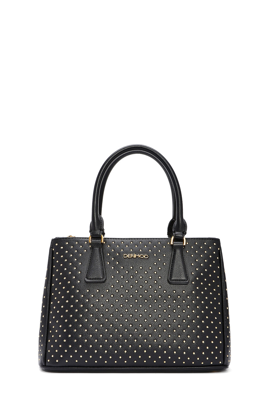 Women's Black Long Strap Stoned Classic Shoulder Bag