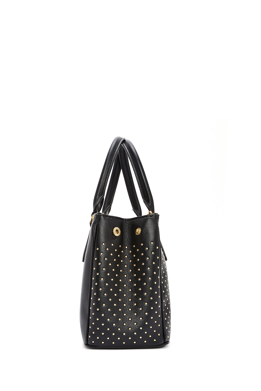 Women's Black Long Strap Stoned Classic Shoulder Bag