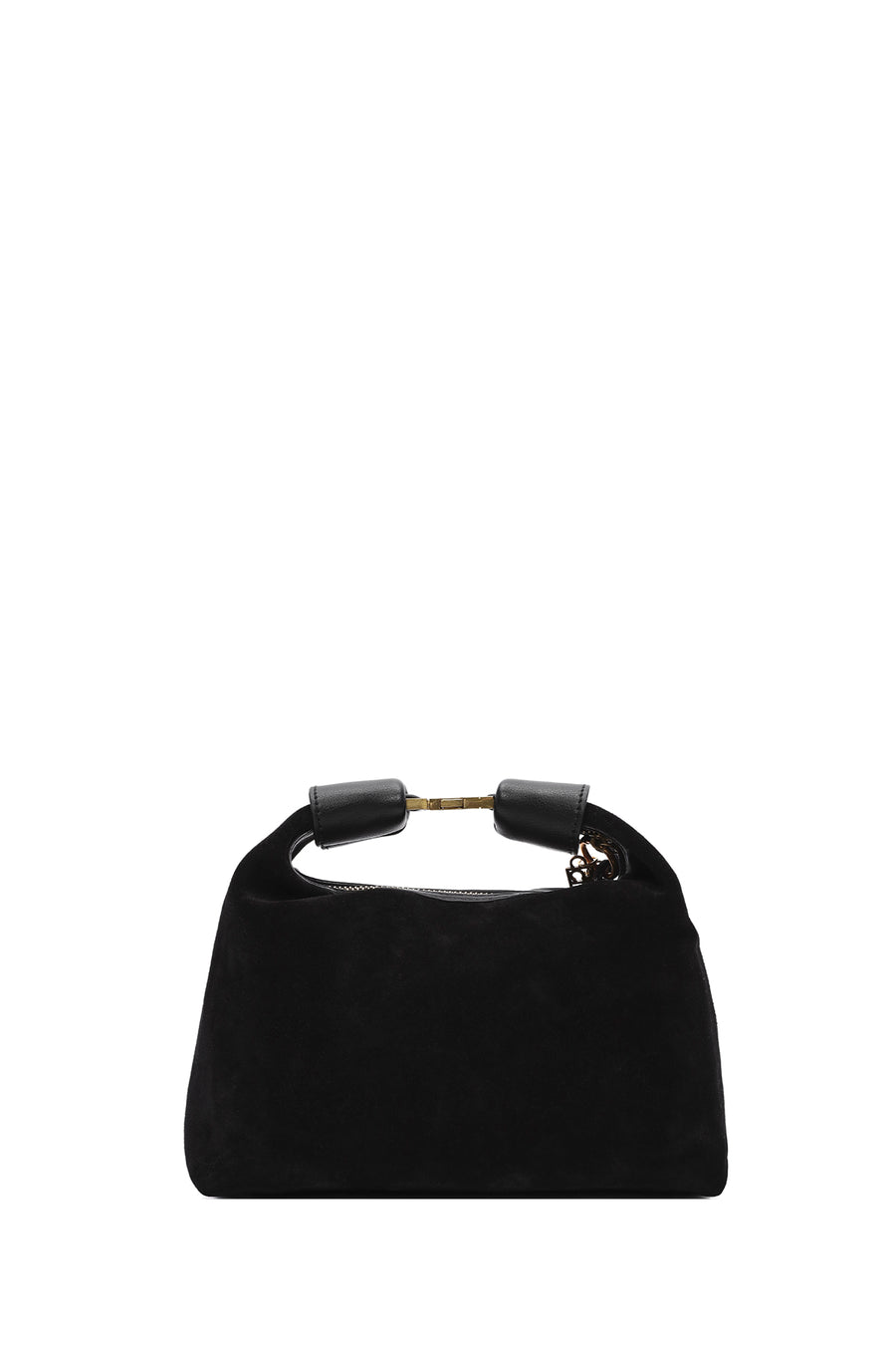 Women's Black Long Strap Suede Leather Mini Handbag