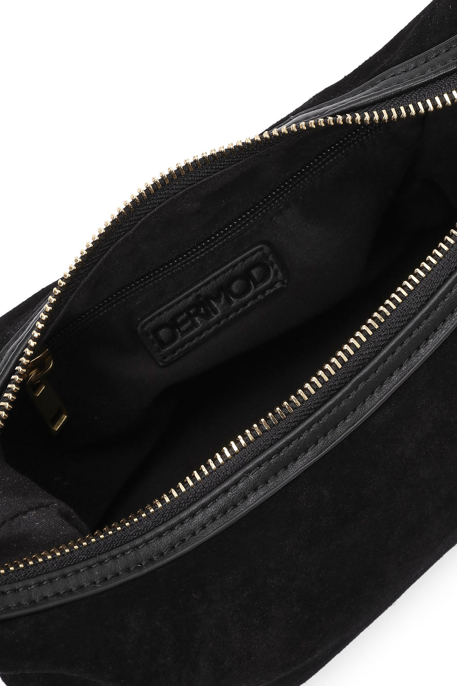 Women's Black Long Strap Suede Leather Mini Handbag