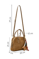 Women's Brown Long Strap Accessory Suede Leather Handbag | Derimod