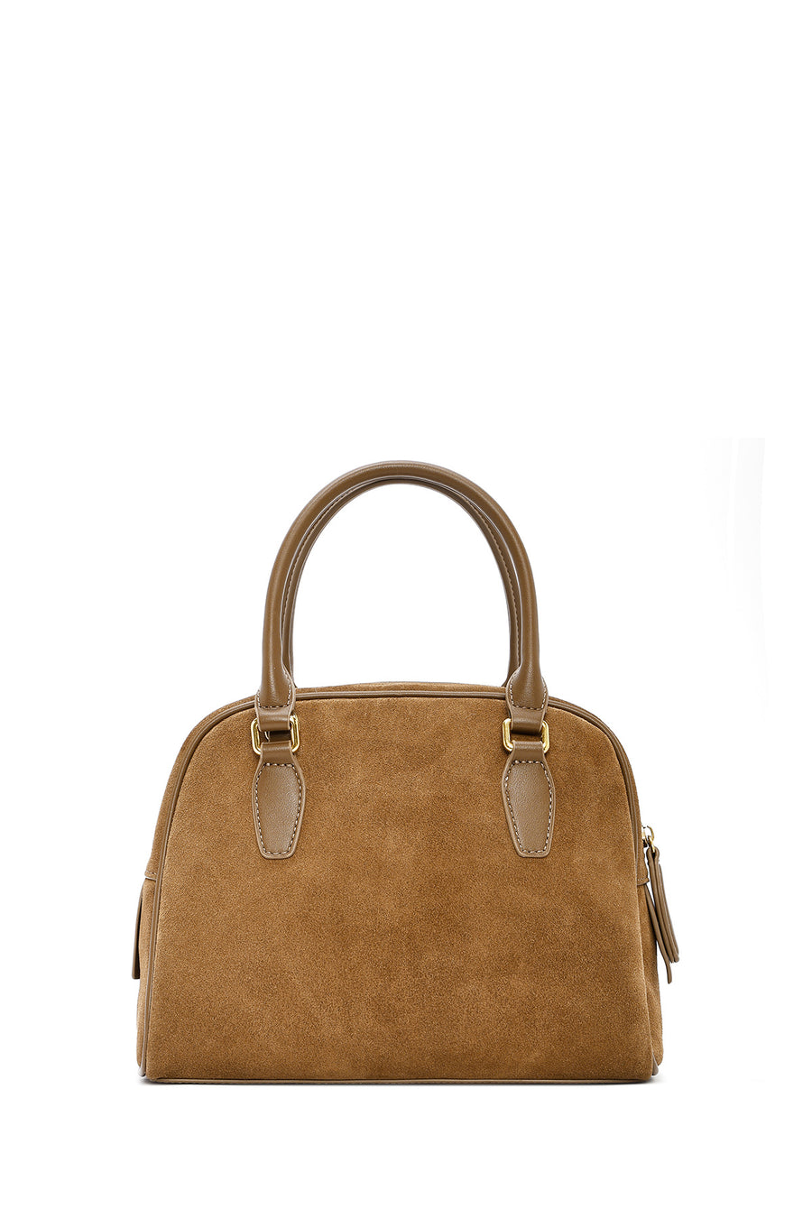 Women's Brown Long Strap Accessory Suede Leather Handbag