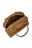 Women's Brown Long Strap Accessory Suede Leather Handbag | Derimod
