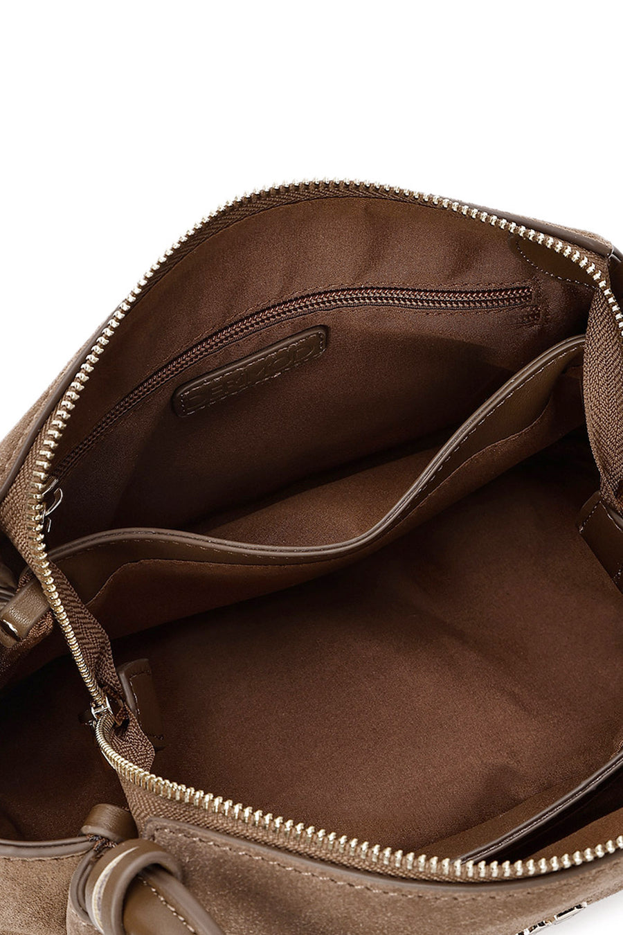 Women's Tan Suede Leather Shoulder Bag