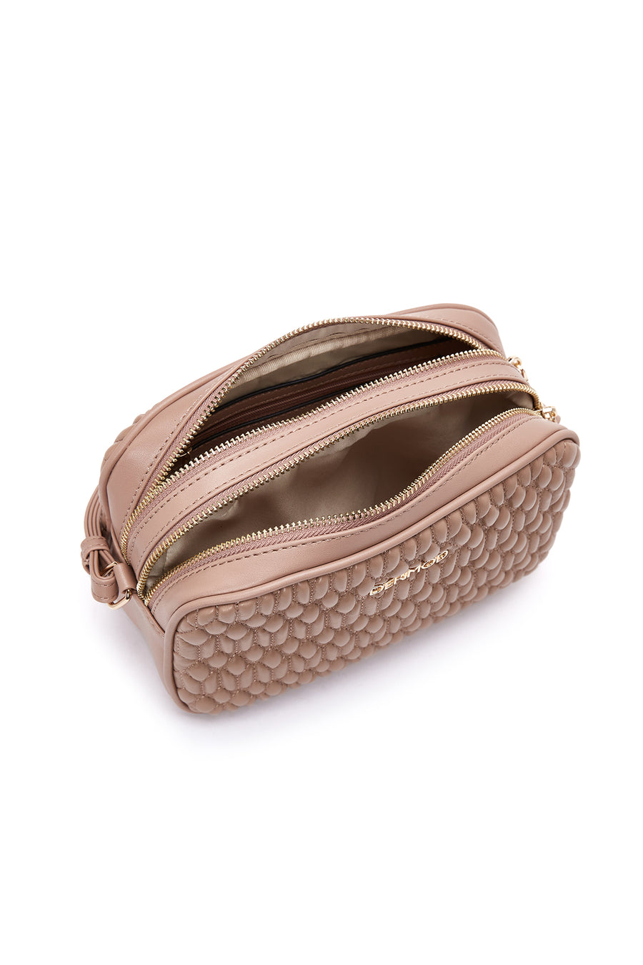 Women's Mink Long Strap Quilted Crossbody Bag
