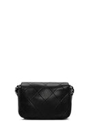 Women's Black Chain Strap Quilted Mini Crossbody Bag | Derimod