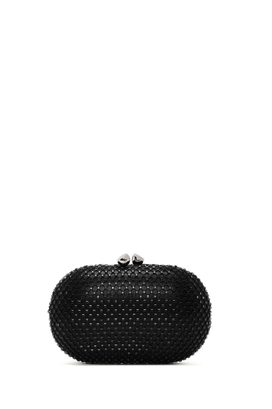 Women's Black Stone Long Strap Mini Clutch Bag