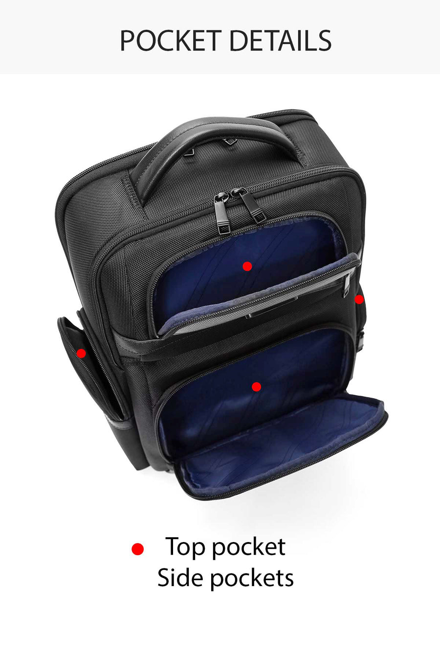 D-Pack Unisex Black Fabric Backpack