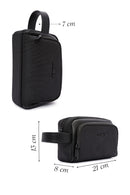 D-Pack Men's Black Fabric Handbag | Derimod