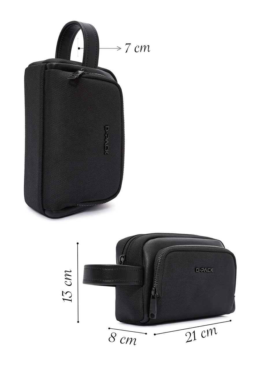 D-Pack Men's Black Fabric Handbag