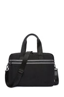 D-Pack Men's Black Long Strap Fabric Briefcase | Derimod