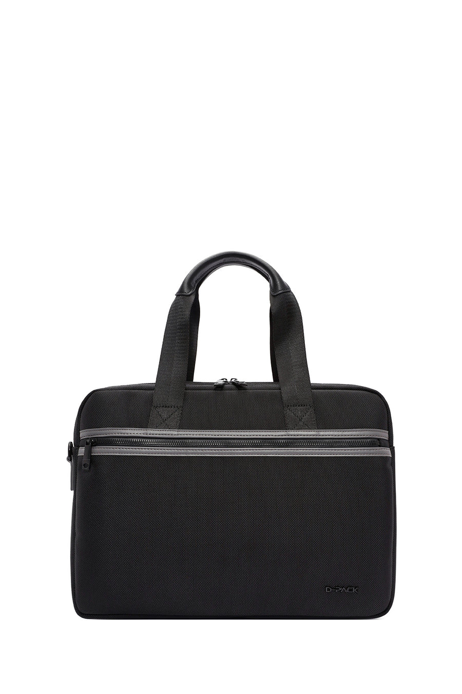 D-Pack Men's Black Long Strap Fabric Briefcase