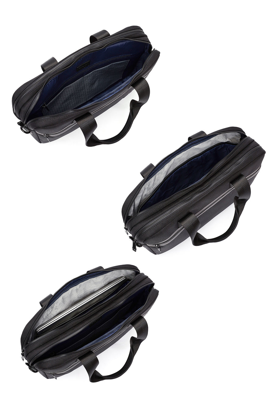 D-Pack Men's Black Long Strap Fabric Briefcase