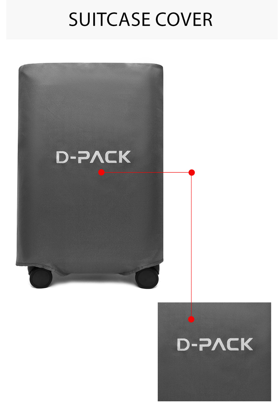 D-Pack Unisex Gray Cabin Size Suitcase
