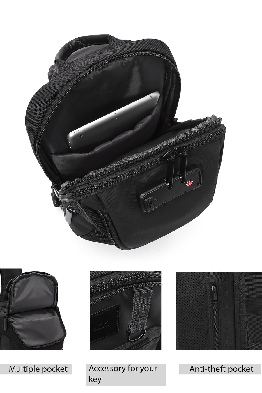 D-Pack Erkek Siyah Kumaş Çapraz Çanta