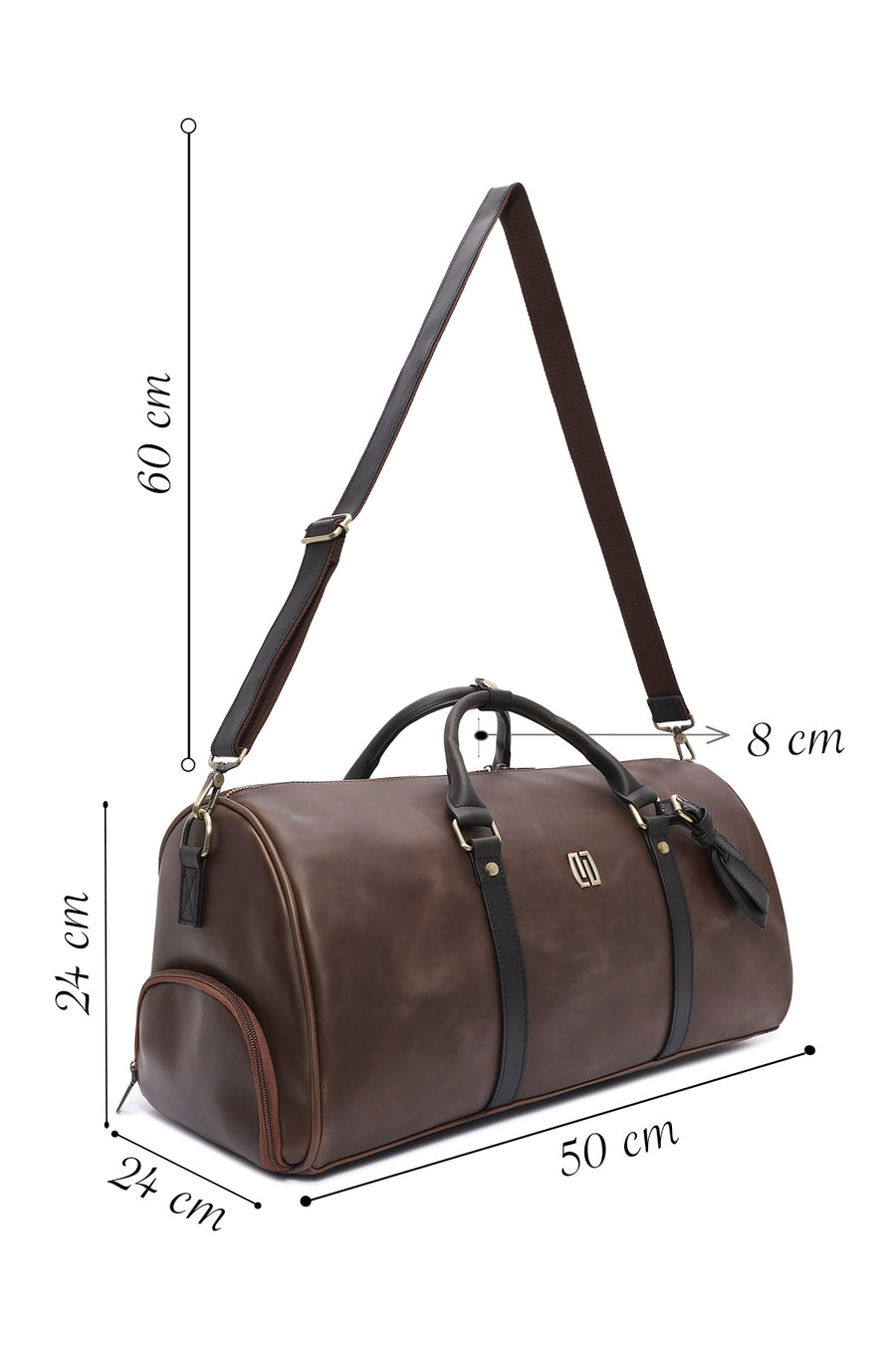 Men's Brown Long Strap Travel Bag