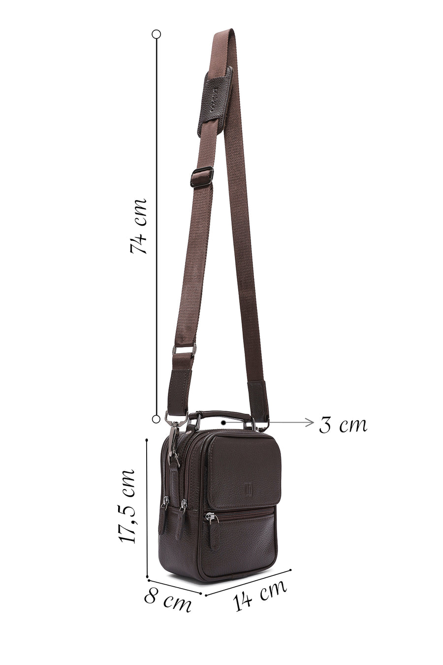 Men's Brown Leather Handbag