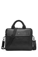 Men's Black Long Strap Leather Briefcase | Derimod