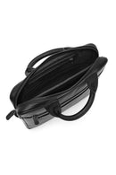 Men's Black Long Strap Leather Briefcase | Derimod