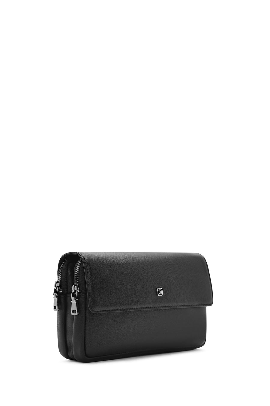 Men's Black Leather Handbag