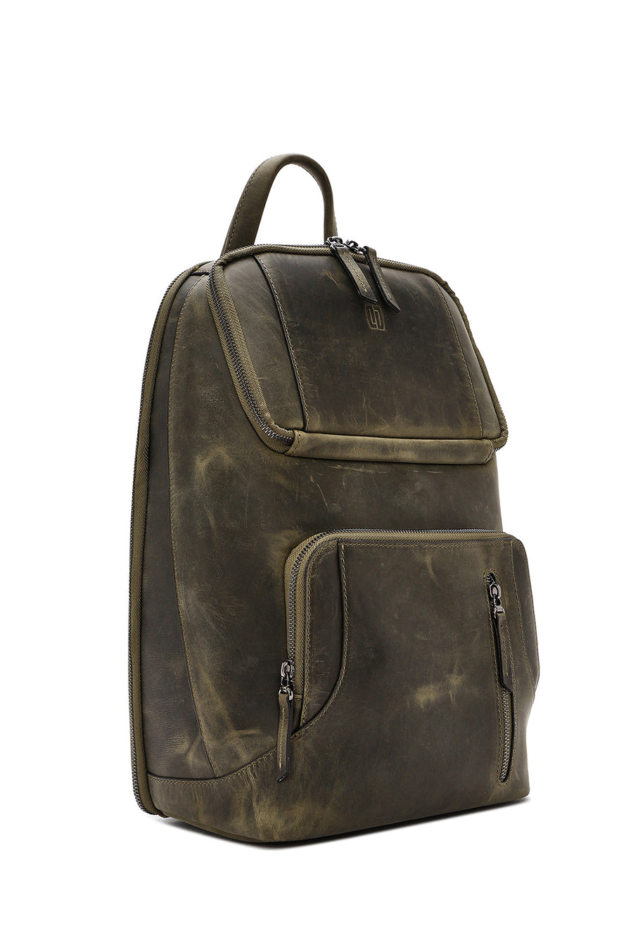 Men's Khaki Leather Backpack