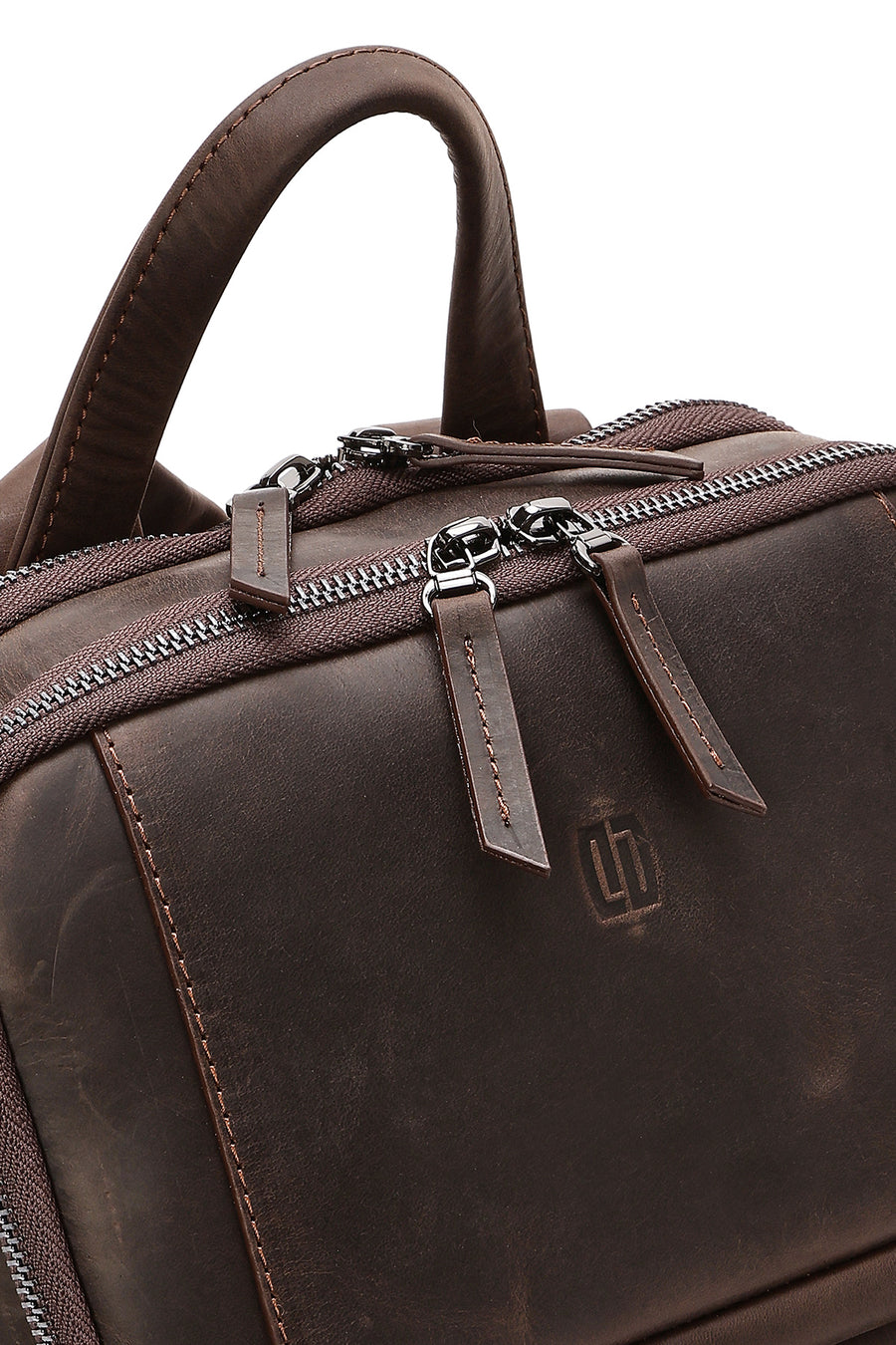 Men's Brown Leather Backpack
