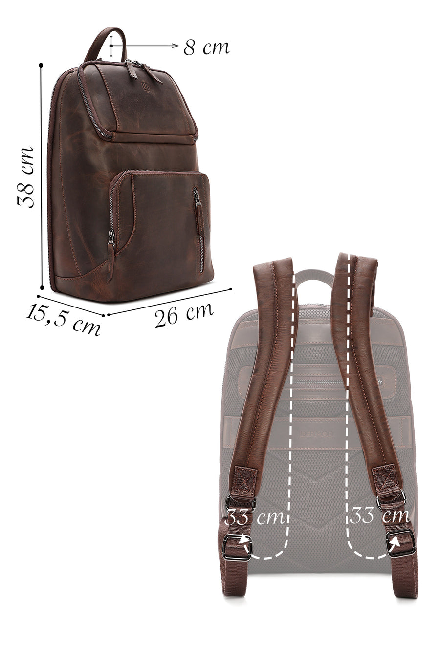 Men's Brown Leather Backpack