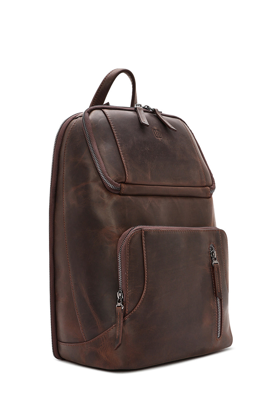 Men's Brown Leather Backpack