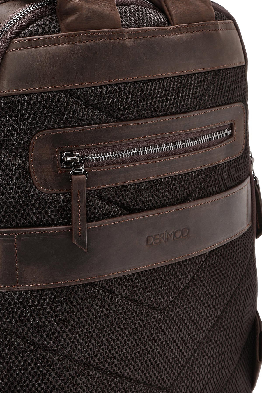 Men's Brown Leather Backpack