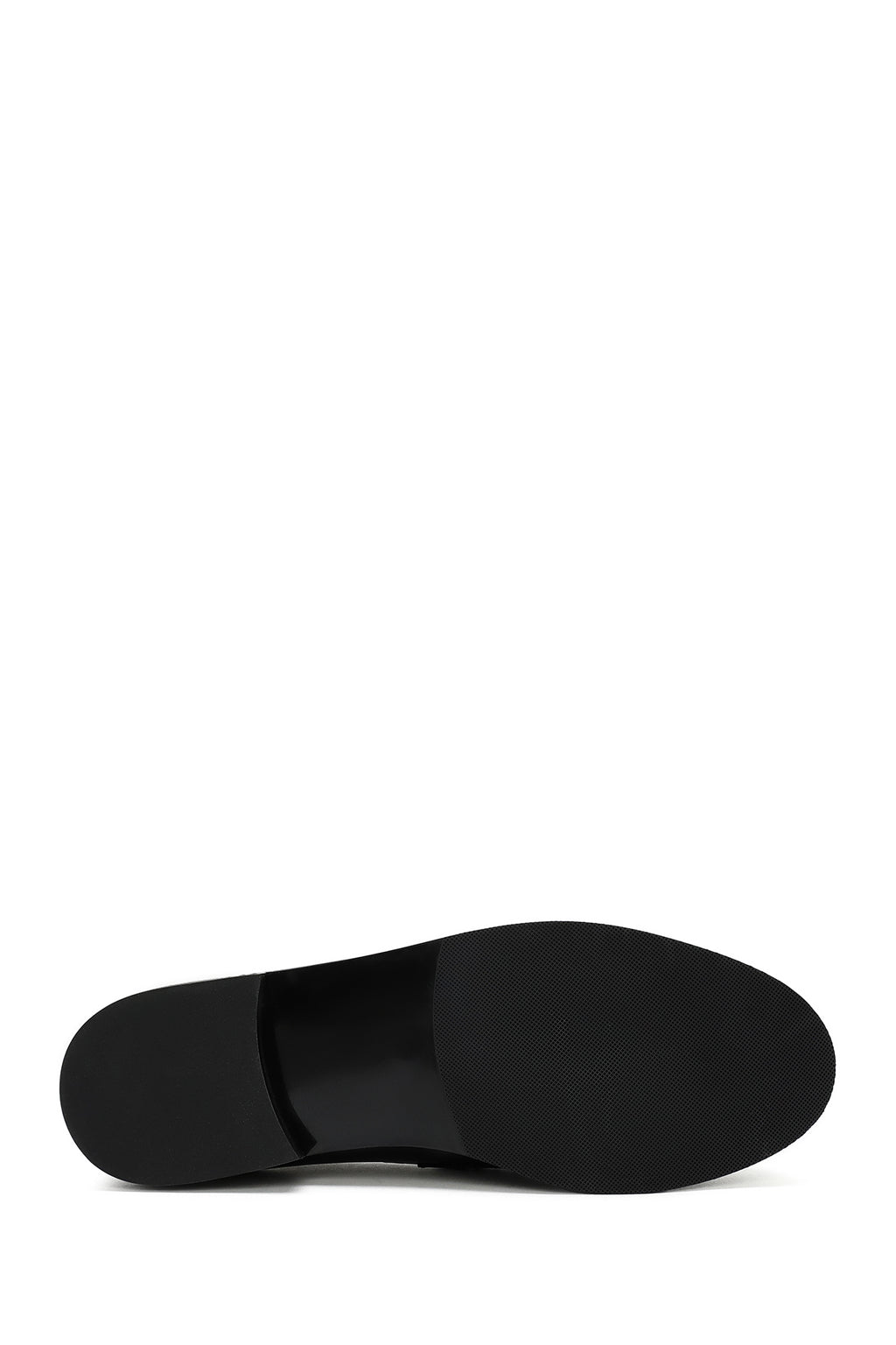 Kadın Siyah Deri Maskülen Loafer