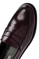Women's Burgundy Leather Masculine Loafer | Derimod
