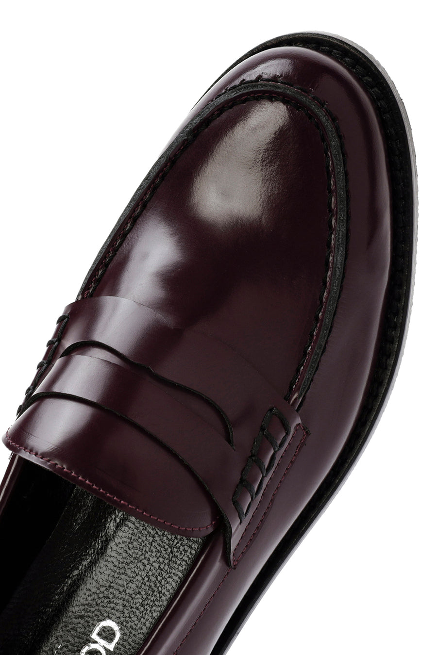 Women's Burgundy Leather Masculine Loafer
