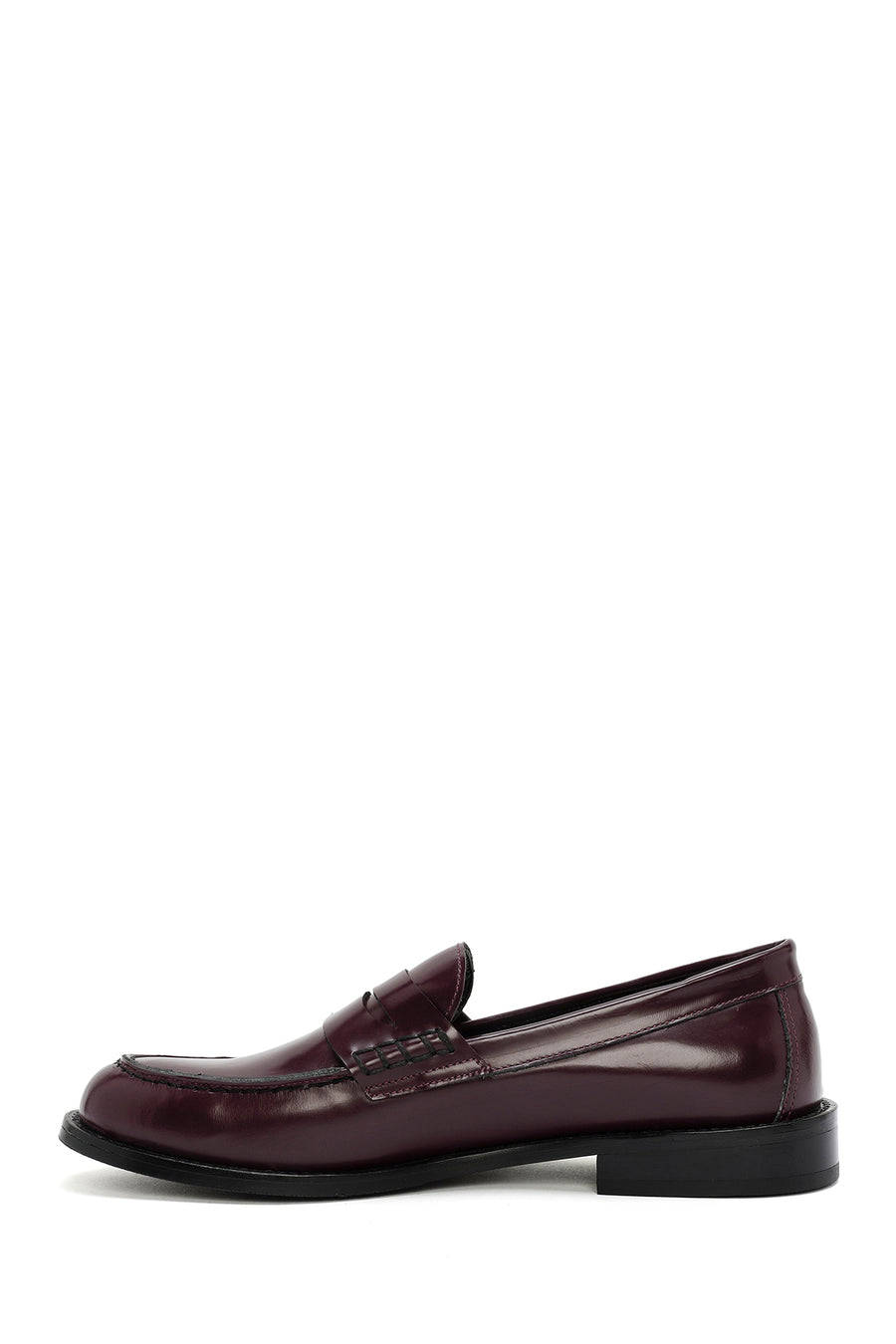 Women's Burgundy Leather Masculine Loafer