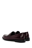 Women's Burgundy Leather Masculine Loafer | Derimod