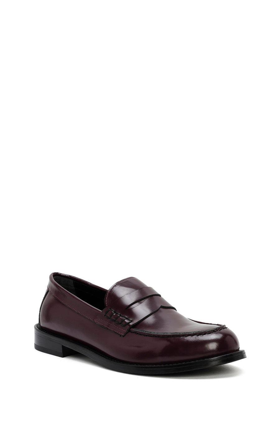 Women's Burgundy Leather Masculine Loafer