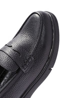 Women's Black Leather Comfort Loafer | Derimod