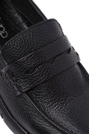 Women's Black Leather Comfort Loafer | Derimod