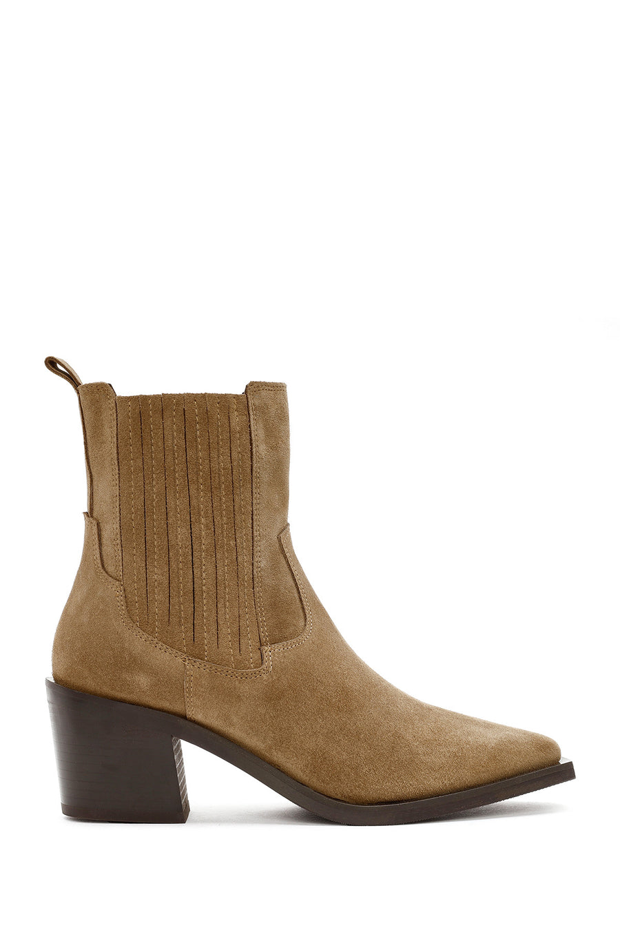 Women's Brown Chunky Heel Suede Leather Cowboy Boots 24WFD152510 | Derimod