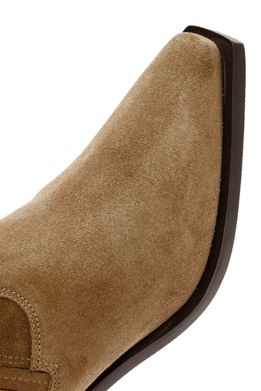 Women's Brown Chunky Heel Suede Leather Cowboy Boots