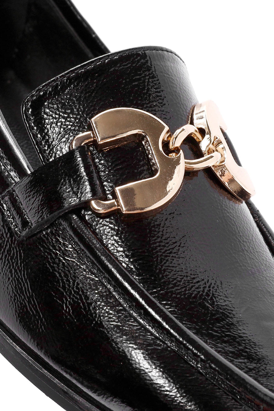 Women's Black Buckle Detailed Leather Masculine Loafer