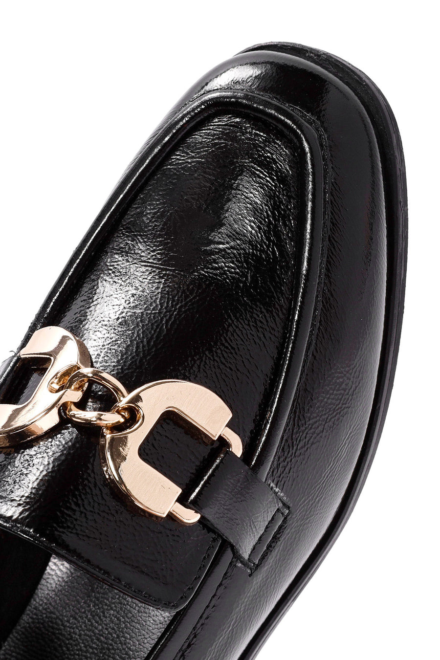 Women's Black Buckle Detailed Leather Masculine Loafer