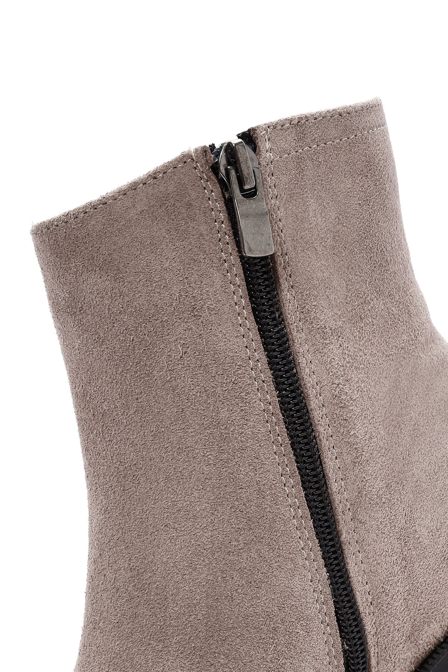 Women's Mink Zippered Thick Heel Suede Leather Boots
