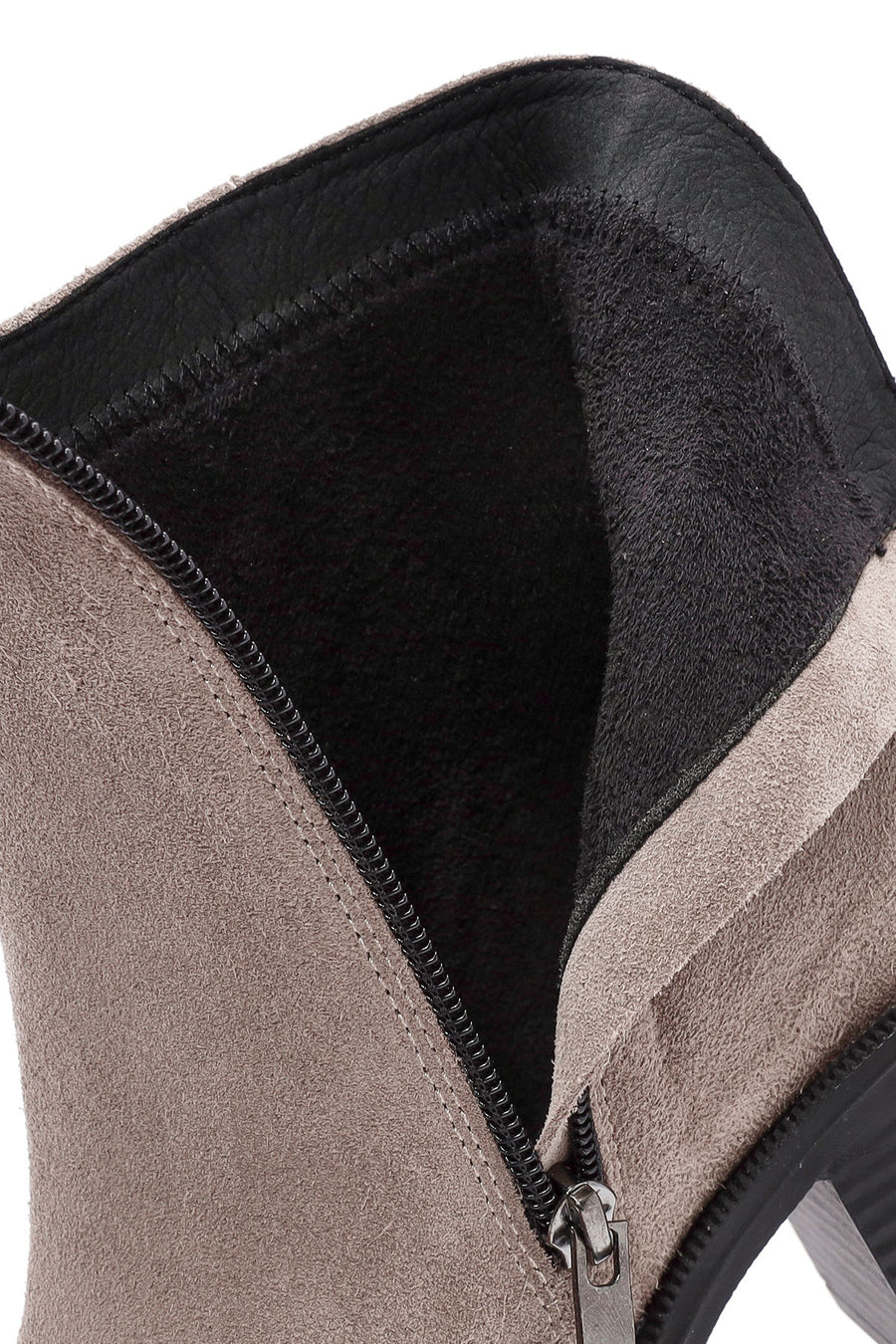 Women's Mink Zippered Thick Heel Suede Leather Boots
