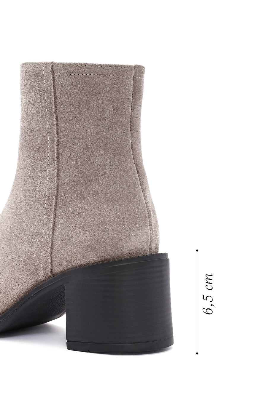Women's Mink Zippered Thick Heel Suede Leather Boots