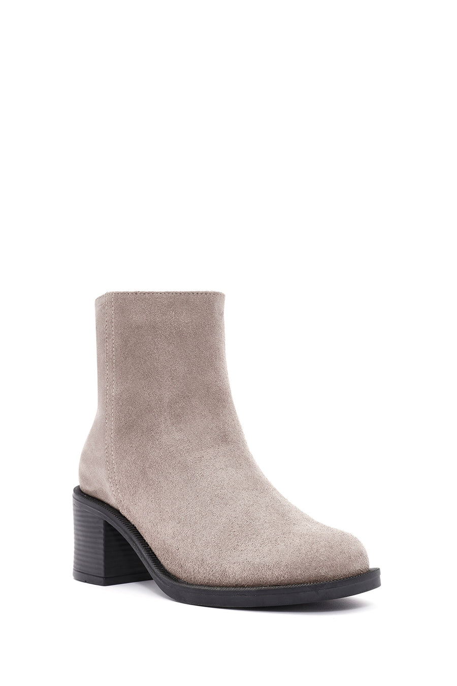Women's Mink Zippered Thick Heel Suede Leather Boots