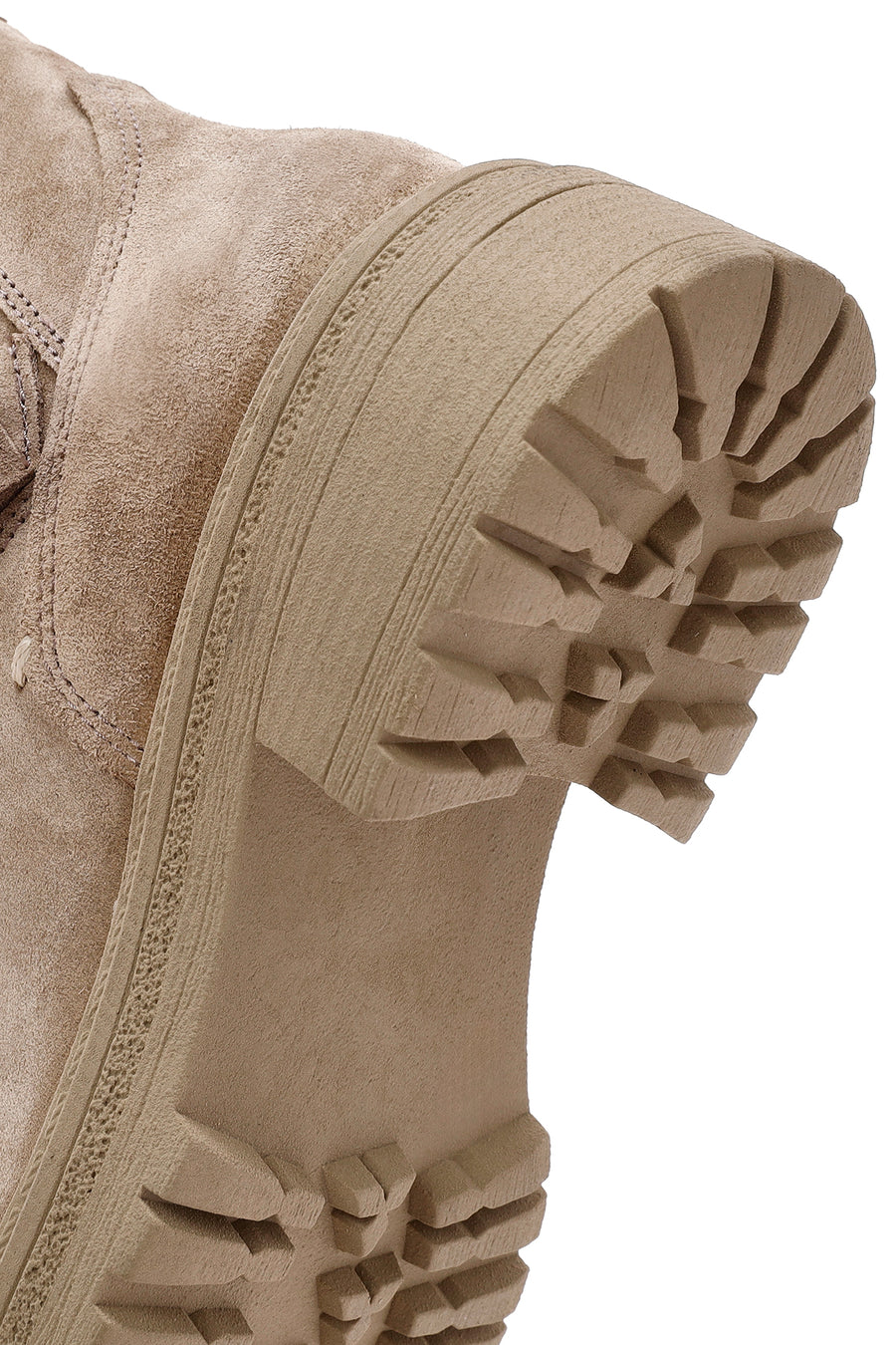 Women's Beige Zippered Suede Leather Boots