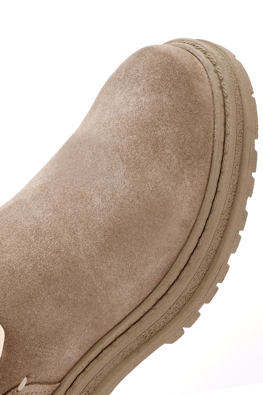 Women's Beige Zippered Suede Leather Boots