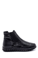 Woman Black Zip Closure Leather Comfort Boots | Derimod