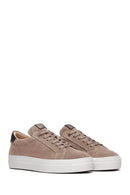 Women's Mink Lace-Up Suede Leather Sneakers | Derimod